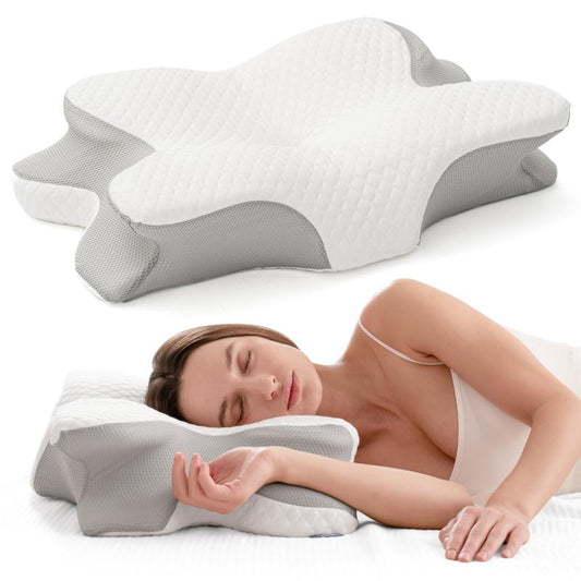 Pillow for Cozy Sleep, Odorless Ergonomic Contour Memory Foam, Orthopedic Bed Pillow for Side, Back, and Stomach Sleepers