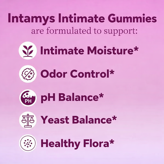 Intamys Probiotic & Slippery Elm Gummies for pH Balance and Dryness