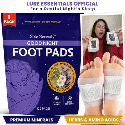 Detox Foot Pads – Zeolite & Ashwagandha | Good Night, Cleansing, Stress Relief, Pain Relief