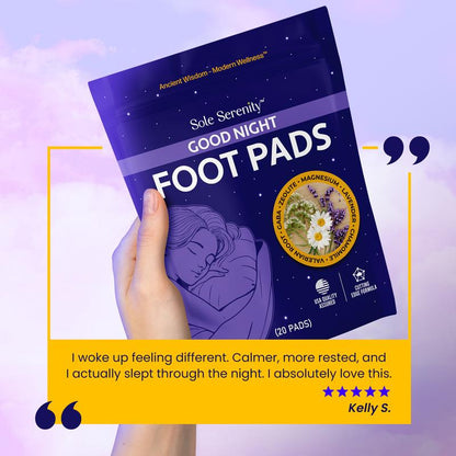 Detox Foot Pads – Zeolite & Ashwagandha | Good Night, Cleansing, Stress Relief, Pain Relief